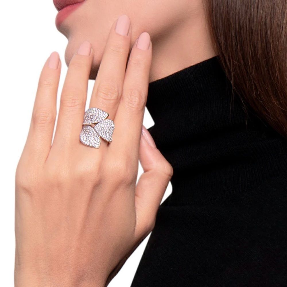 Trendy leaf ring A436